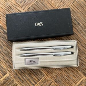 Vintage Cross Ball Pen and Pencil Set in Box Classic Black